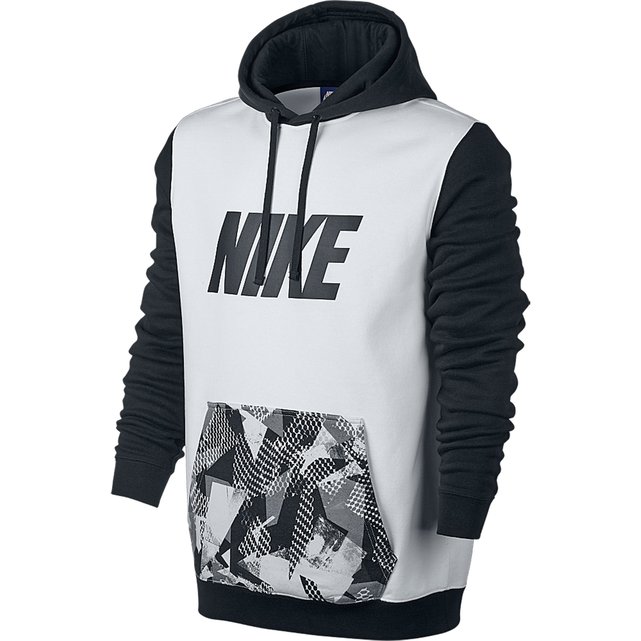 Two-tone zip-up hoodie, white/black, Nike | La Redoute