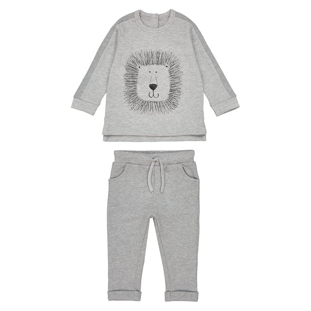 Conjunto de 2 peças em moletão, 1 mês - 3 anos  LA REDOUTE COLLECTIONS image 0