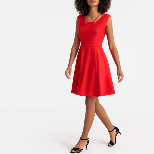 Skater dress with neck straps , red, Molly Bracken | La Redoute