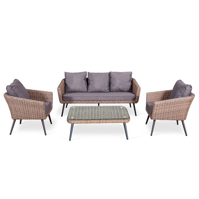 Ensemble salon de jardin scandinave aluminium 5 places résine ... Ensemble salon de jardin scandinave aluminium 5 places résine ...