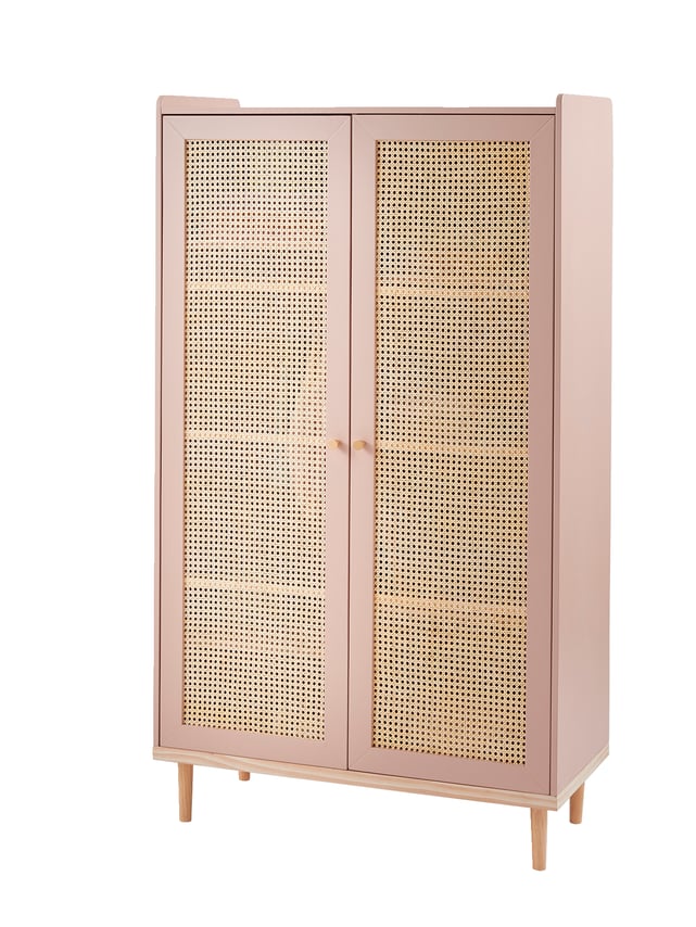 Table à Langer Cannage Bois Poésie Rose Clair - Vertbaudet Pour Chambre Bébé