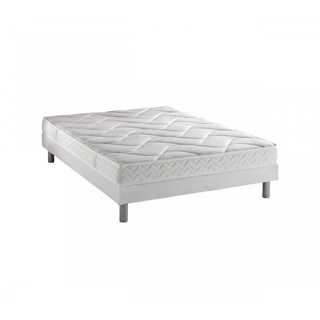 Matelas couchage latex 17 cm, sommier, pieds aerotex blanc ...