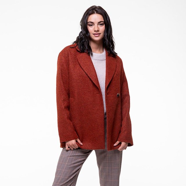 Manteau laine et alpaga court valady Trench And Coat | La Manteau rétro en drap de laine Trench And Coat | La Redoute