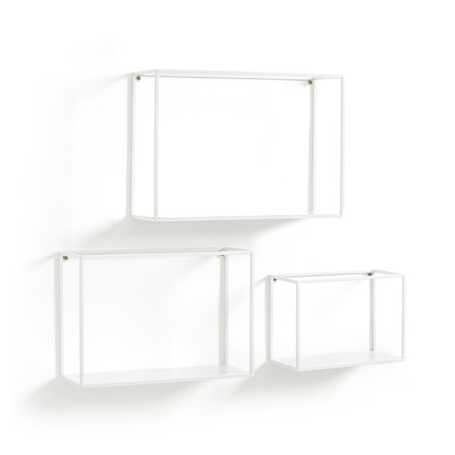 Set Of 3 Hiba Metal Wall Shelves White La Redoute Interieurs La