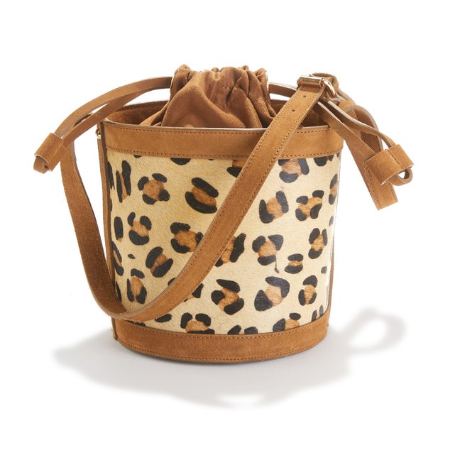 leopard bucket bag