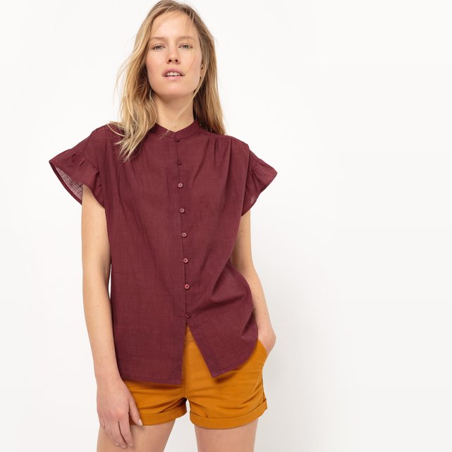 Straight Cut Frilled Blouse Straight Cut Frilled Blouse