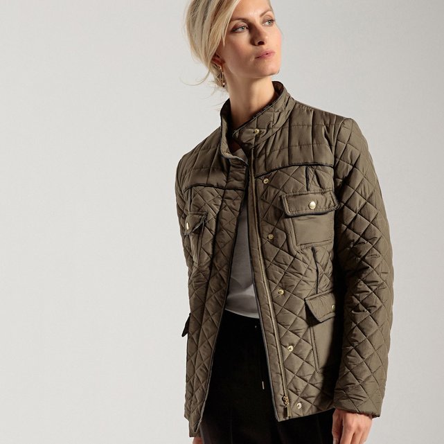 Parka Noir Matelassée Courte Traitée Tefon® 1Y1x4wFqp