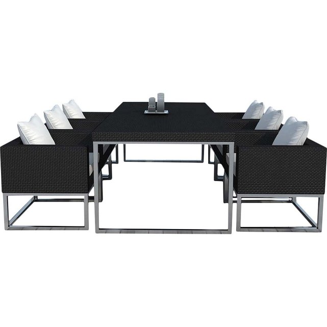 Salon de jardin design 1 table + 6 fauteuils multicolore Delorm | La ... Salon de jardin design 1 table + 6 fauteuils multicolore Delorm | La ...