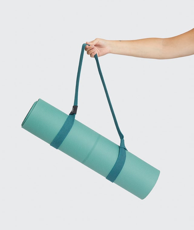 Sangle De Yoga Imprimée – 150 X 3.8 Cm, Polyester, Bleue, Multifonction
