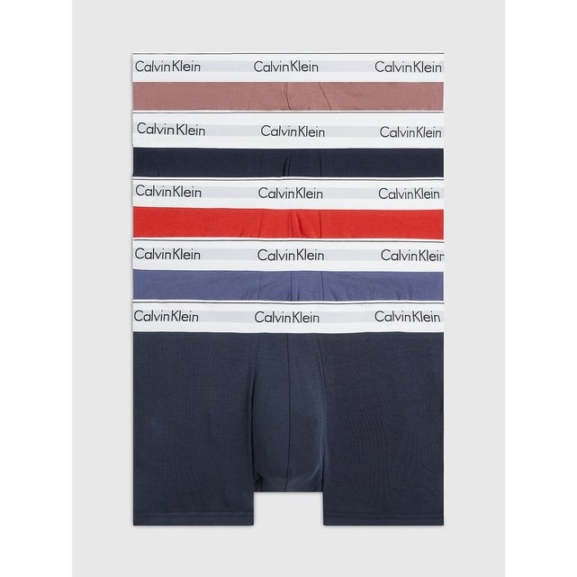 Lote de 5 boxers lisos multicolor Calvin Klein Underwear