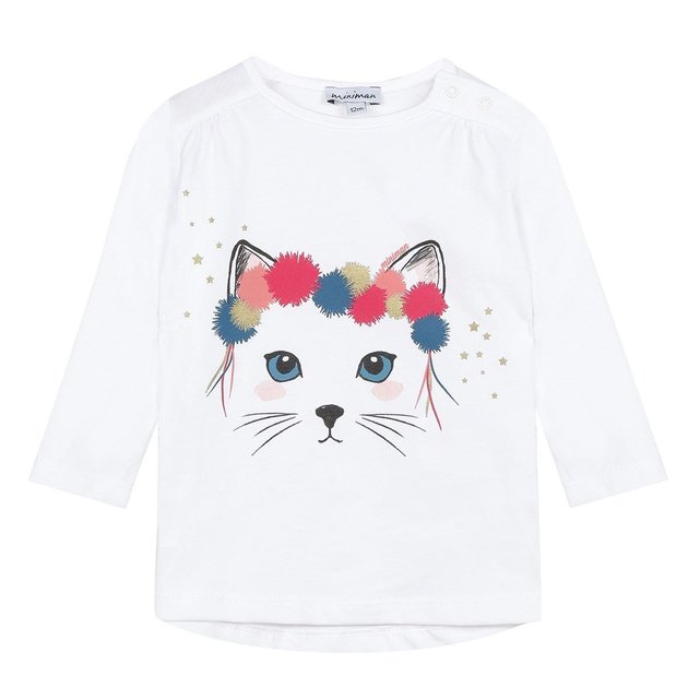 T Shirt Manches Longues Motif Imprime Chaton Miniman La Redoute