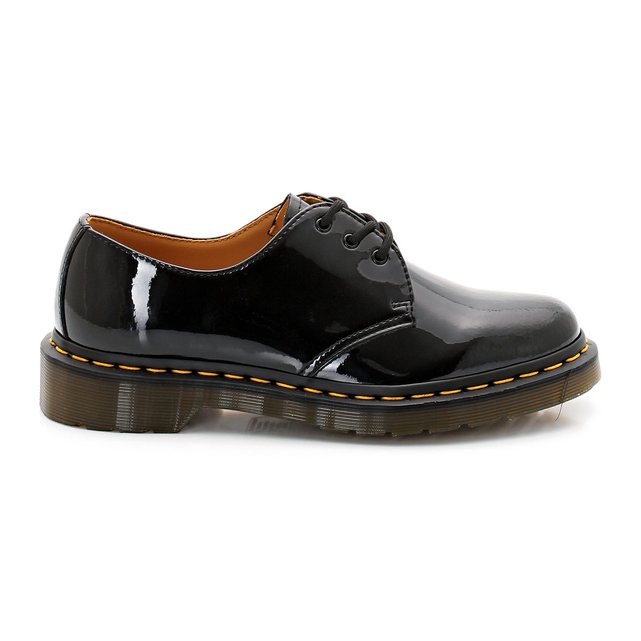dr martens black shiny shoes