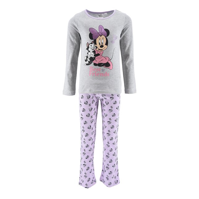 Disney Minnie Mouse Damen Nachthemd langärmliges Baumwoll-Shirt in