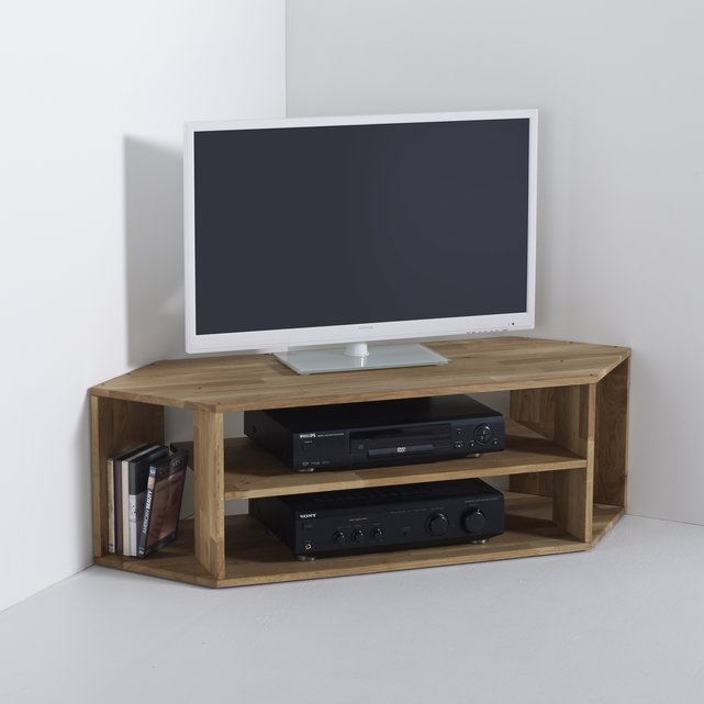 Edgar solid oak corner tv unit La Redoute Interieurs La 