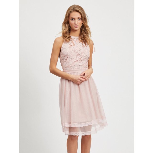 robe dentelle rose pale