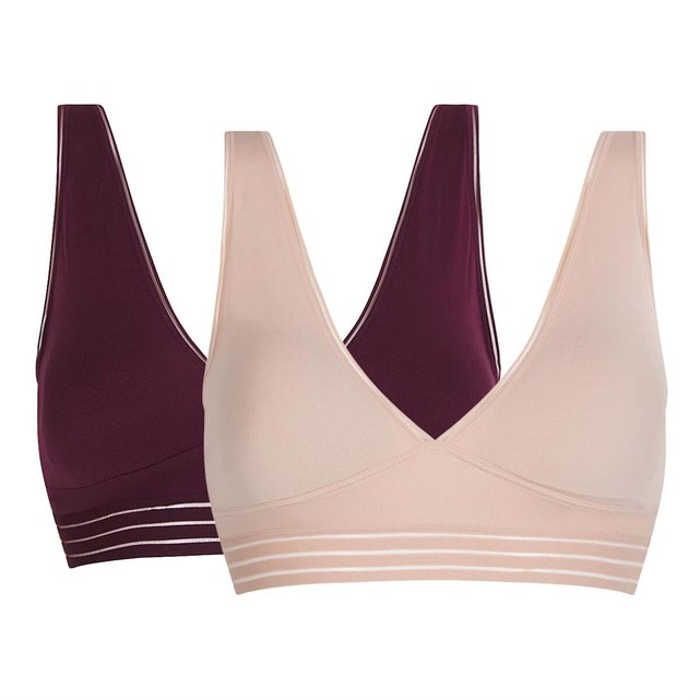 Pack of 2 oh my triangle bralettes, purple + pink, Dim