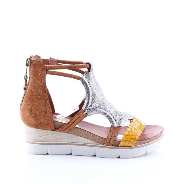 Tapasita leather wedge sandals , brown, Mjus | La Redoute