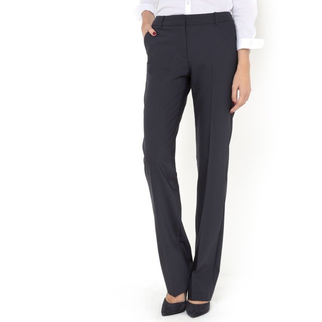 Straight cut trousers, 43% wool La Redoute Collections | La Redoute