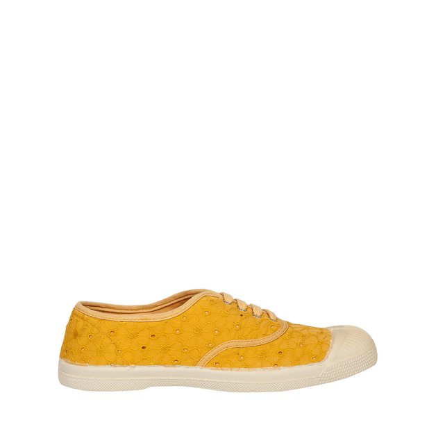 Cotton Broderie Anglaise Trainers Saffron Yellow Bensimon La Redoute