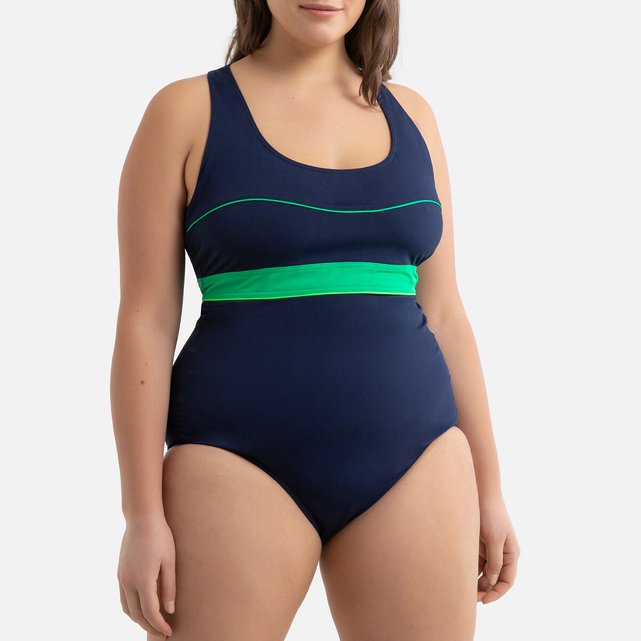 Maillot De Bain 1 Piece Piscine Effet Ventre Plat Bleu La Redoute Collections Plus La Redoute