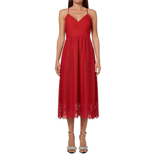 Robe patineuse, longueur midi, 3/4 Tommy Hilfiger rouge ...