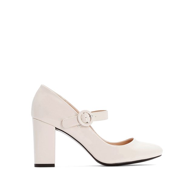 Patent faux leather mary janes nude La 