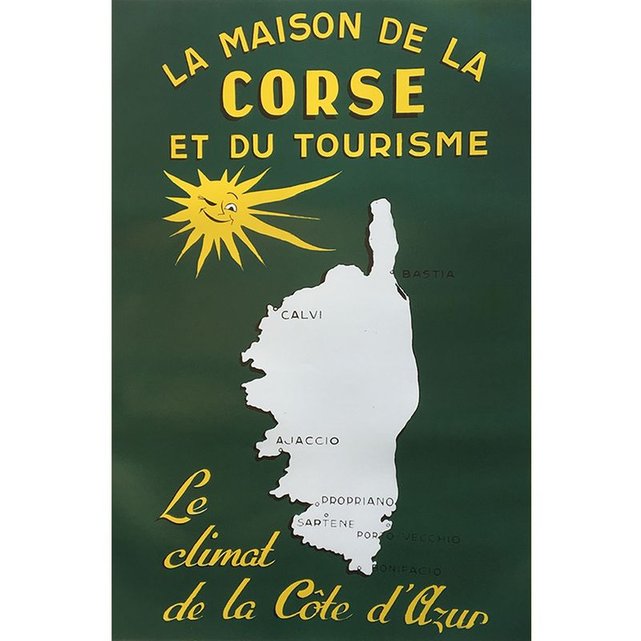 Affiche Ancienne De Corse 70 X 50 Cm - 