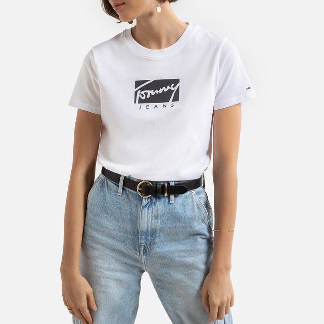 white tommy jeans top