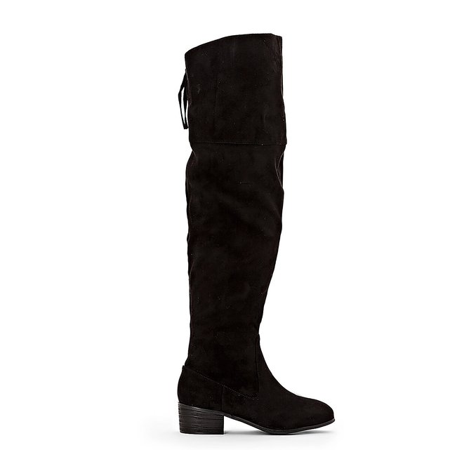 thigh high faux suede boots