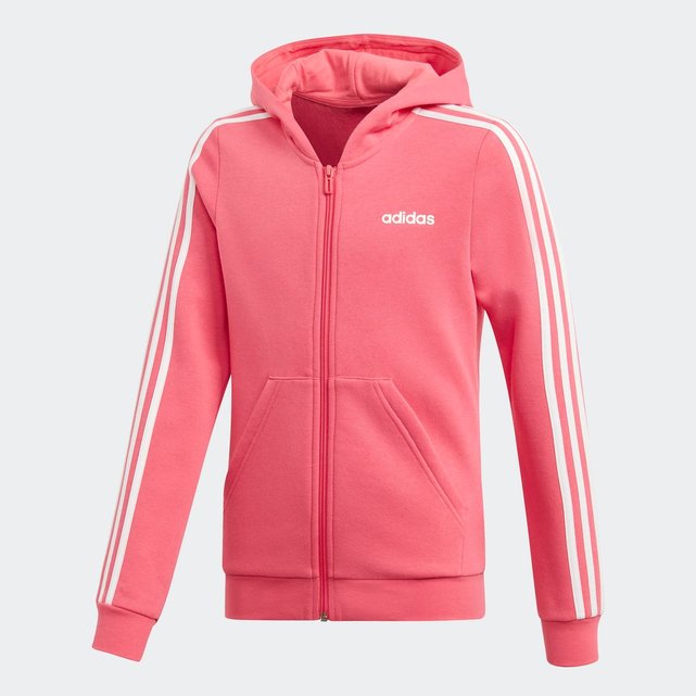 Veste Ã  capuche 3-stripes rose Adidas Performance | La Redoute