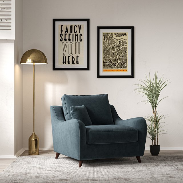 Large velvet online armchair