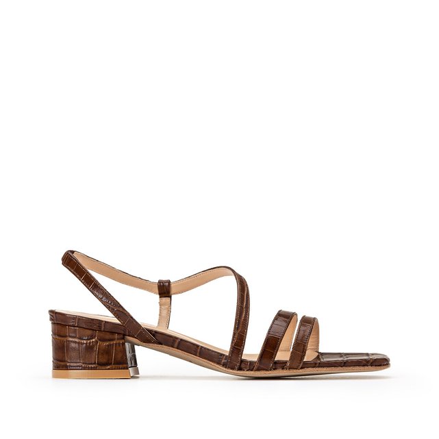croc leather sandals