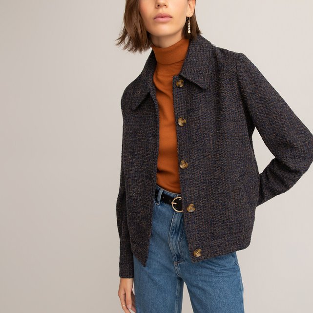 Giacca Stile Bomber Fantasia A Quadri Quadri Marrone La Redoute Collections La Redoute