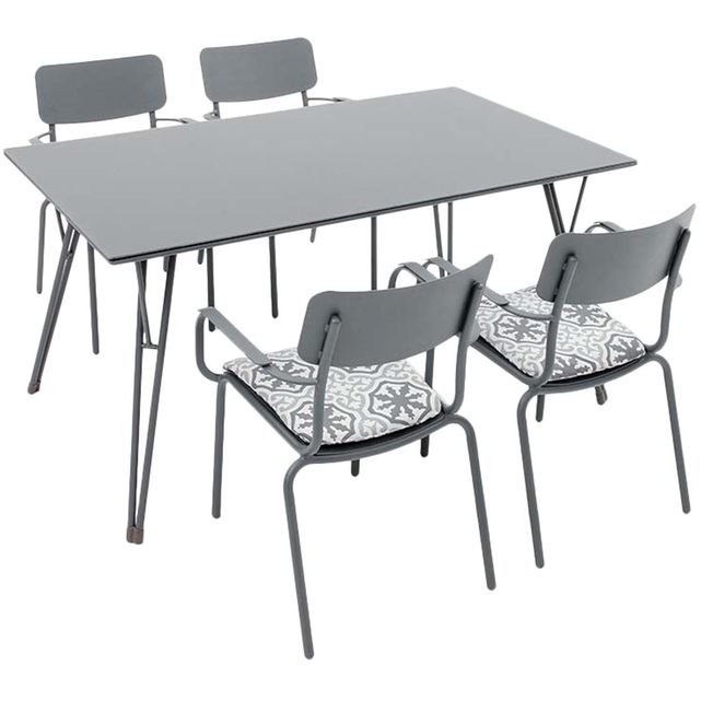 Salon de jardin en aluminium 4 personnes oslo gris Kettler | La Redoute Salon de jardin en aluminium 4 personnes oslo gris Kettler | La Redoute