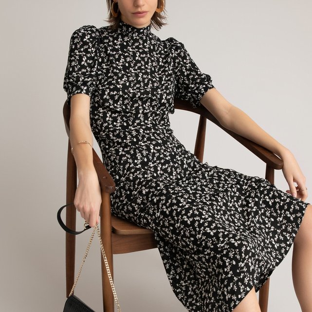 Langes Kleid mit Blumenprint und Stehkragen, gerade Form  LA REDOUTE COLLECTIONS image 0