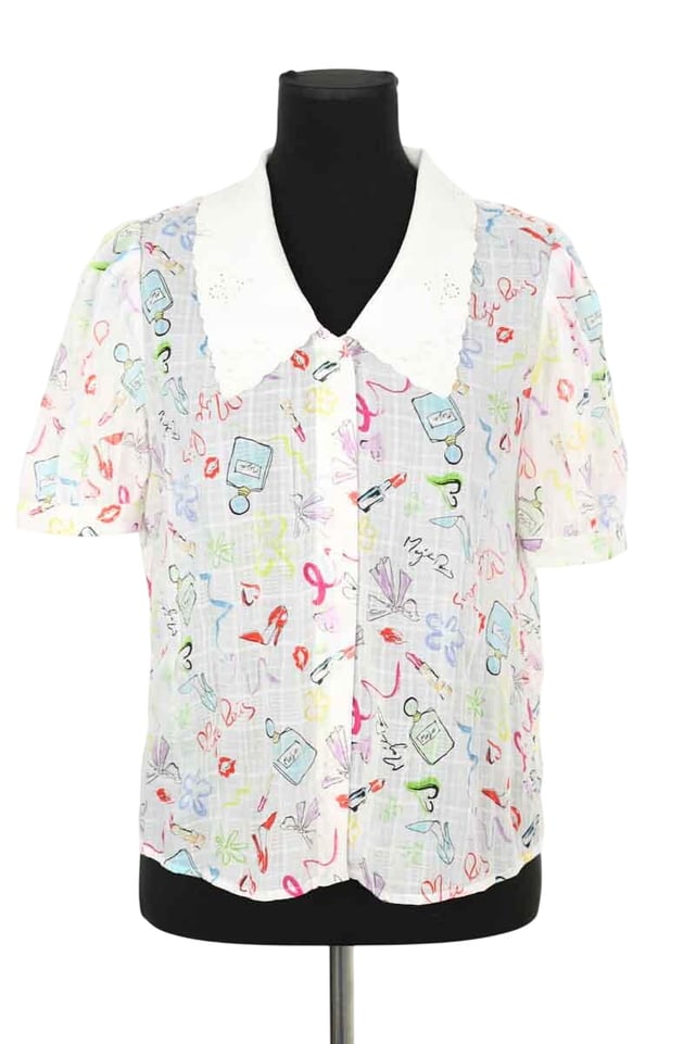 Haut Blouse Maje Taille 1 (36/38) Blanc - Occasion Très Bon état - Vêtement Femme Impeccable