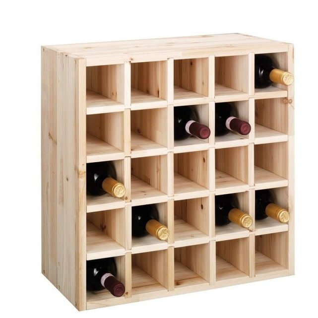 Casier rangement bouteilles vin bois pin naturel 25 bouteilles zeller bois clair Zeller Present ...