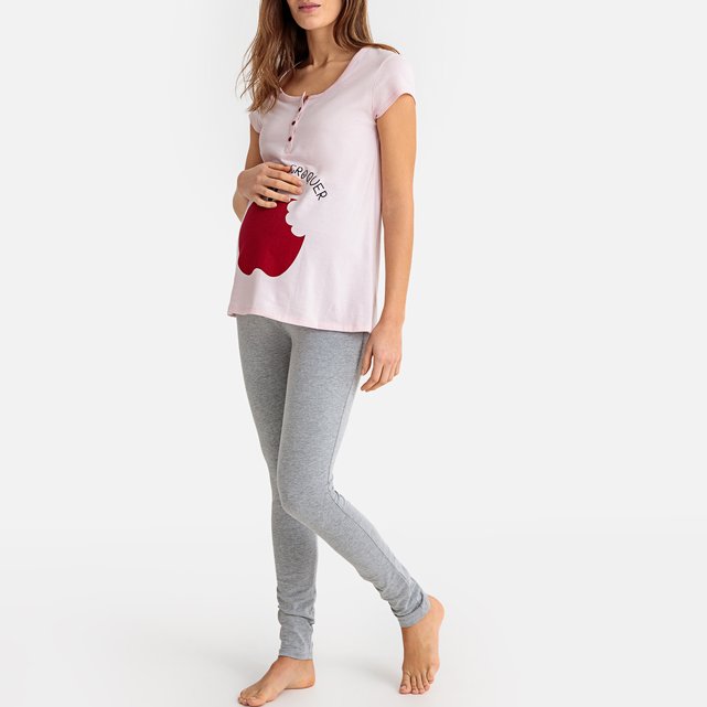 Pijama para grávida, t-shirt e leggings  LA REDOUTE MATERNIDADE image 0