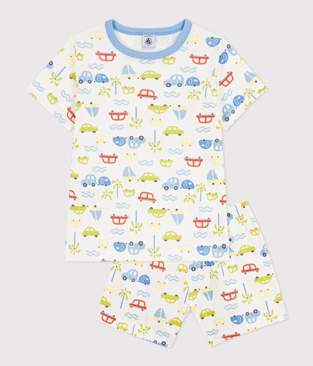 Pyjacourt Petit Bateau Garçon – Pyjama Court Enfant 100% Coton Imprimé Ultra-Doux