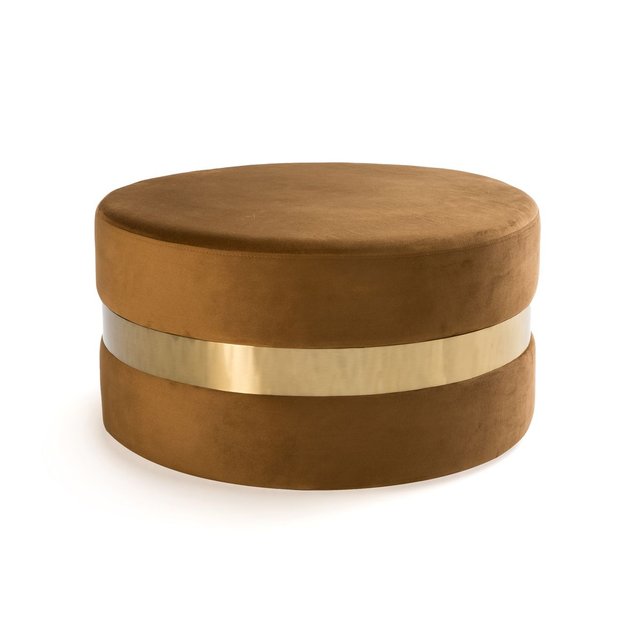 Pouf Xl En Velours Luxore Havane La Redoute Interieurs La Redoute