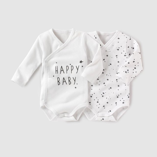 Body naissance (lot de 2) 0 mois-3 ans blanc imprimé La ...