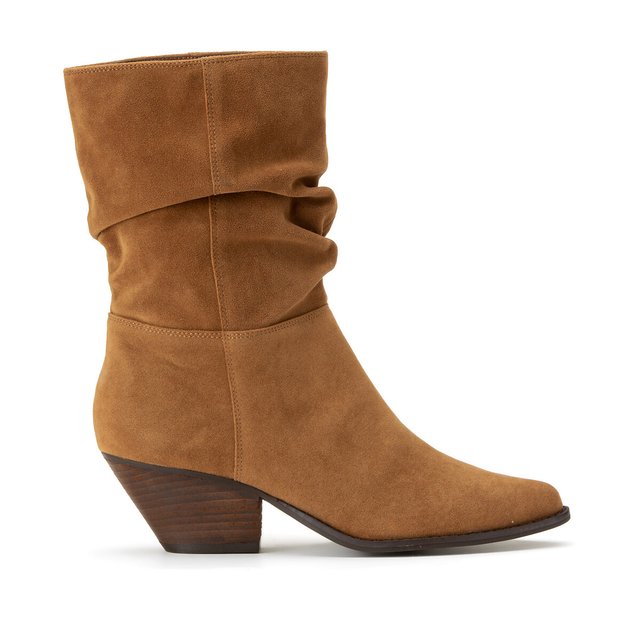 Faux suede slouch ankle boots with 