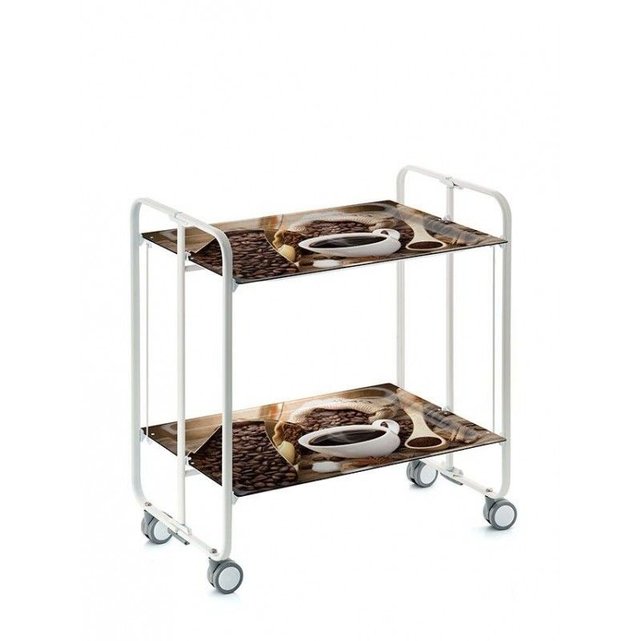Table Roulante Pliante 2 Plateaux Chassis Blanc Don Hierro La