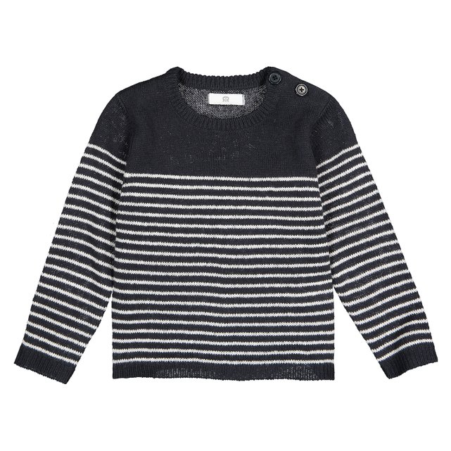 Breton striped jumper with crew-neck, 3-12 years , navy blue/white, La ...