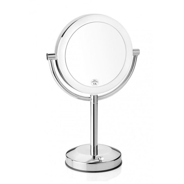 Miroir grossissant lumineux sur pied argent Wadiga | La ...