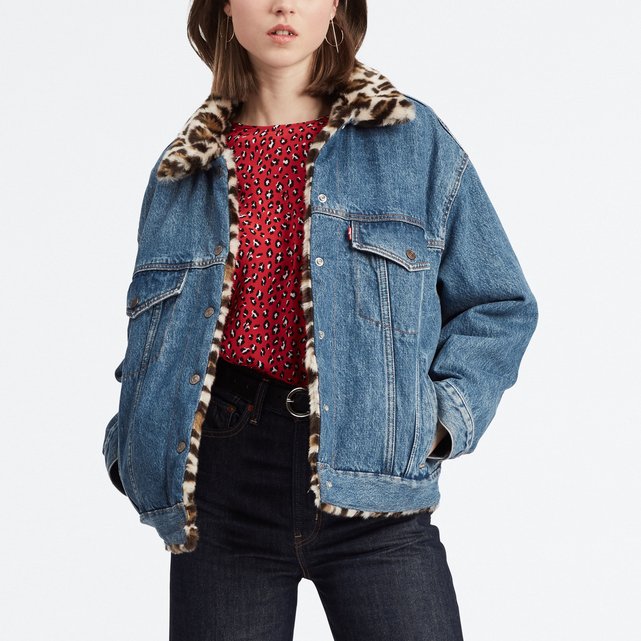 mickey mouse faux fur denim jacket for men by levi's