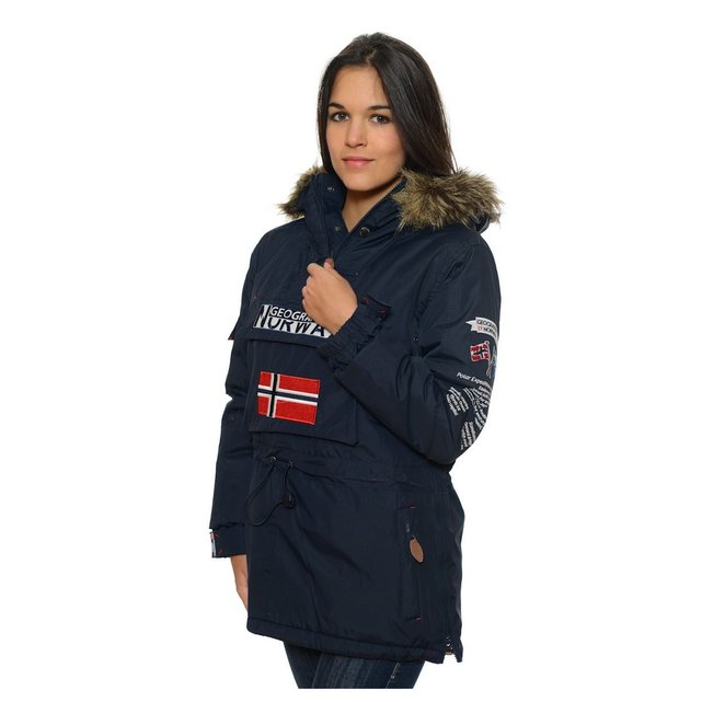 Parka passe tête à capuche bulbeuse marine Geographical Parka passe tête à capuche bulbeuse marine Geographical
