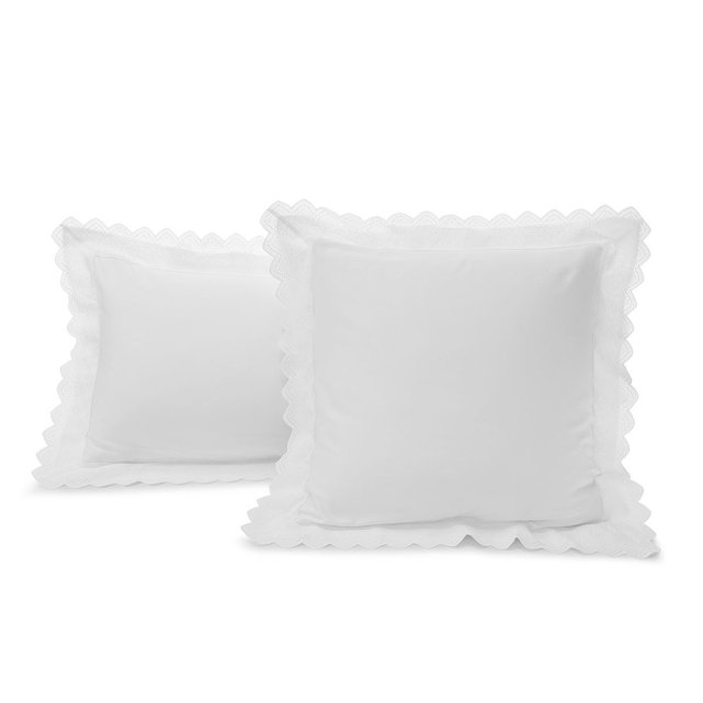 taie d'oreiller tradition satin 120 fils 60x60 200/85 blanc