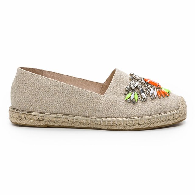 Espadrilles toile et cuir hipa lin beige Cosmoparis La Redoute Espadrilles toile et cuir hipa lin beige Cosmoparis La Redoute