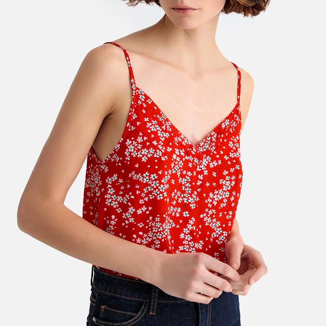 Top com estampado floral, alças finas  LA REDOUTE COLLECTIONS image 0